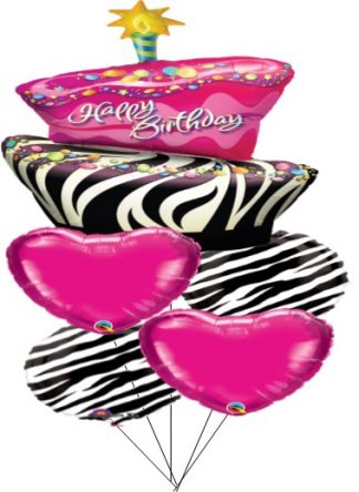 Zany Stripe Birthday Balloon Bunch
