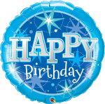 36" blue sparkle supershape foil balloon