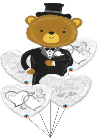 Groom and Entwined Hearts Wedding Bouquet