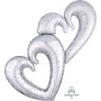 Interlocking Hearts multi Foil balloon