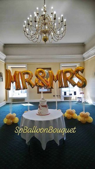 Mr & Mrs Wedding Letter Foil Balloons