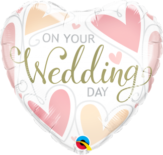 On Your Wedding Day Hearts 18" foil balloon