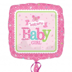 Welcome Baby Girl 18"foil Balloon