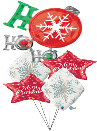 Christmas Ho Ho Ho Foil Balloon Bouquet