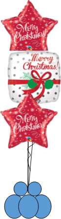 Christmas Present and foil stars Bouquet