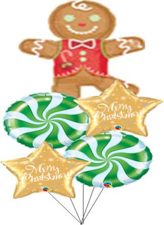 Gingerbread Man Foil Balloon Bouquet