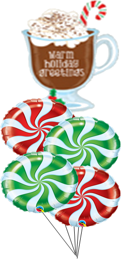 Hot chocolate and Candy Balloon Bouquet