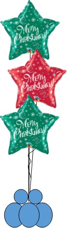 Merry Christmas Green and Red Foil stars