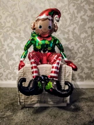 Sitting Elf Foil Balloon