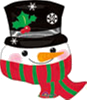 Snowman with scarf Supershape foil