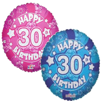 Age 30 Pink or Blue foil