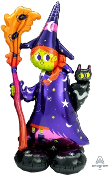55" Airloonz Witch,Broom and Cat