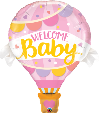 42" Welcome Baby Hot air balloon Pink