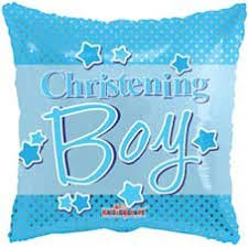 Christening Cushion Balloon Boy