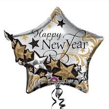 27" Gold and Silver Happy New Year Foil Star