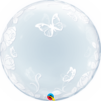 24" Elegant Roses & Butterflies Deco Bubble