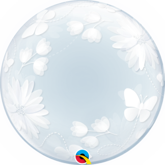 20" Butterflies & Flowers Deco Bubble
